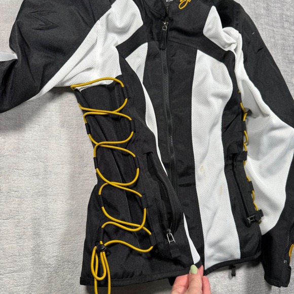 Scorpion EXO Motorcycle Jacket Womans Medium Black Leather Riding Biker Moto - Picture 5 of 16